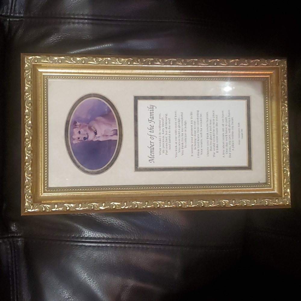 Framed dog poem
